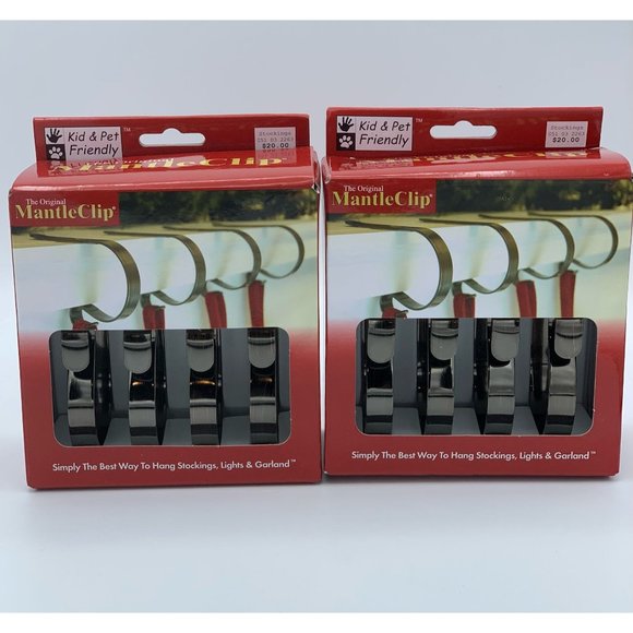 MantleClip 8 pack, Rubbed Bronze, Holiday Mantle Stocking Holder, Light, Garland - Picture 1 of 4